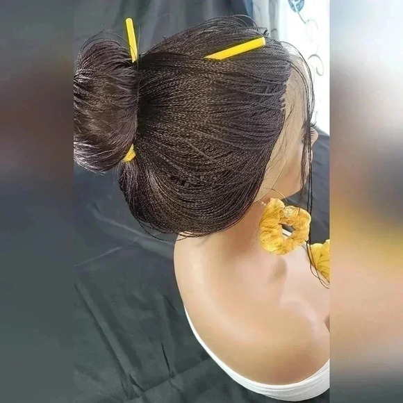 Braided full  Lace Wig Micro millions braids, medium, #99j red wine N… - Picture 4 of 17